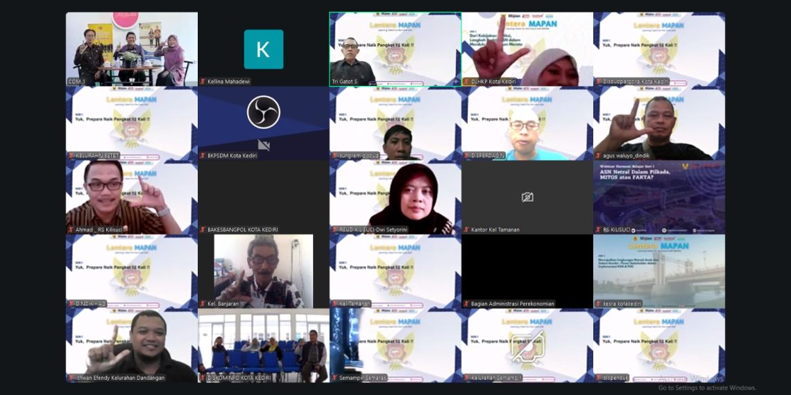 BKPSDM Kota Kediri Gelar Webinar Lentera Mapan, ASN Kini Bisa Ajukan Kenaikan Pangkat 12 Kali Setahun