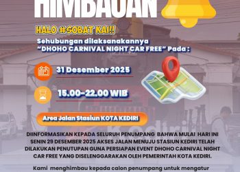 KAI Daop 7 Madiun Imbau Penumpang Stasiun Kediri Datang Lebih Awal Malam Tahun Baru