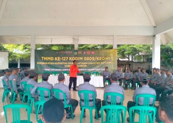 Dukung TMMD ke-127, Satpol PP Kabupaten Kediri Perkuat Peran Satlinmas Jadi Relawan Siaga Bencana
