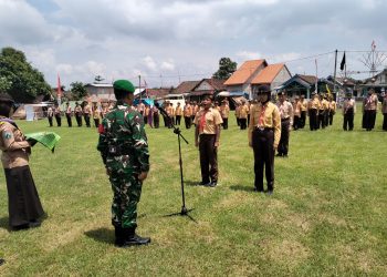 Sinergi TMMD ke-127 Kediri, Ratusan Pelajar Ikuti Perkemahan Pramuka di Desa Gadungan untuk Penguatan Karakter