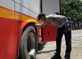 Jamin Keselamatan Libur Imlek, Dishub Kota Kediri Gelar Ramp Check Armada Bus di Terminal Tamanan