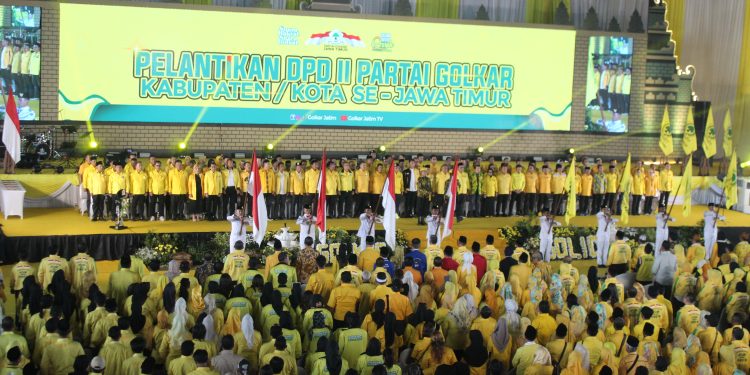 DPD Golkar se-Jatim Dilantik Serentak, Golkar Kabupaten Kediri Siap Perkuat Konsolidasi Hingga Desa