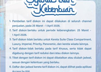 Kabar Gembira! KAI Daop 7 Madiun Beri Diskon Tiket 20 Persen Lewat Promo “Silaturahmi”