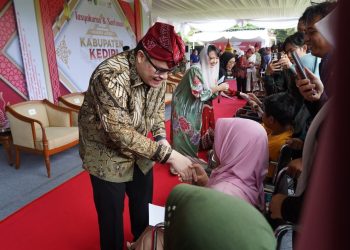 Rayakan Hari Jadi ke-1222, Mas Dhito Gelar Tasyakuran Sederhana di Kantor Pemkab Kediri yang Mulai Pulih