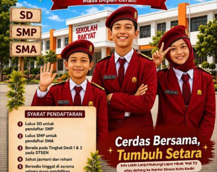 Solusi Putus Rantai Kemiskinan, Dinsos Kota Kediri Mulai Jaring Calon Siswa Sekolah Rakyat
