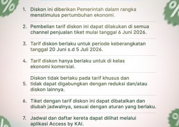 Libur Sekolah 2026, KAI Daop 7 Madiun Beri Diskon Tiket Kereta Ekonomi Komersial 30 Persen