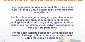 KAI Daop 7 Madiun Imbau Penumpang Antisipasi Kepadatan Lalu Lintas di Sekitar Stasiun Kediri