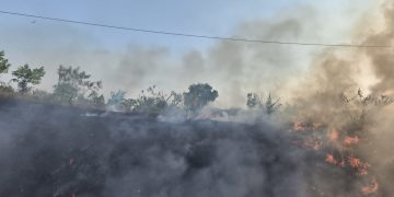 Asap Bakar Sampah Dekati Jalur Rel Saradan-Bagor, KAI Daop 7 Madiun Ingatkan Bahaya Kebakaran Lahan