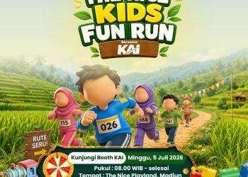 Dekatkan Layanan, KAI Daop 7 Madiun Buka Booth Edukasi di The Nice Kids Fun Run 2026
