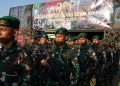 450 Prajurit Yonif 521/Dadaha Yodha Pulang Tugas dari Perbatasan Papua Nugini dengan Formasi Utuh