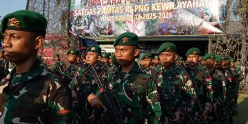 450 Prajurit Yonif 521/Dadaha Yodha Pulang Tugas dari Perbatasan Papua Nugini dengan Formasi Utuh