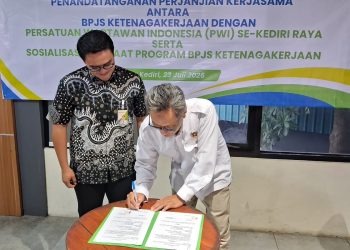 PWI Kediri Raya dan BPJS Ketenagakerjaan Jalin Kerja Sama Perlindungan Jurnalis