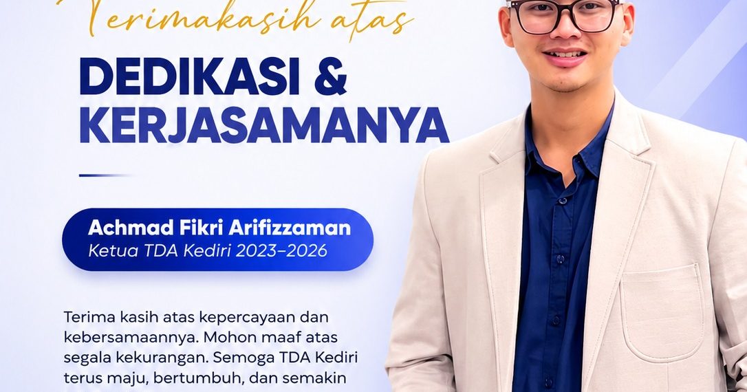 Masa Jabatan Berakhir, Achmad Fikri Sampaikan Apresiasi dan Harapan untuk Masa Depan TDA Kediri
