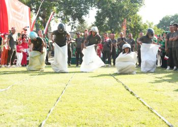 Semarakkan HUT Ke-81 RI, Kodim 0809/Kediri Gelar Lomba Kemerdekaan Bersama Keluarga Besar TNI