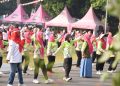 Vinanda Prameswati Buka Senam Bersama dan Lomba Agustusan DWP Kota Kediri