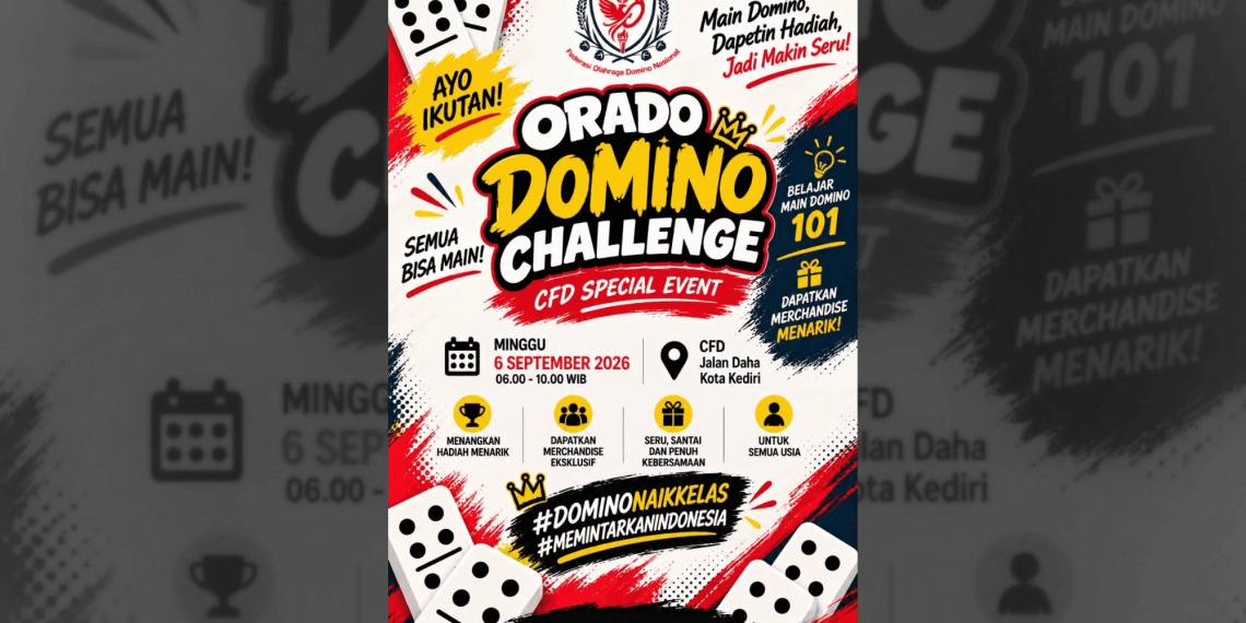 Pengcab ORADO Kota Kediri Gelar Domino Challenge di CFD untuk Kenalkan Olahraga Otak