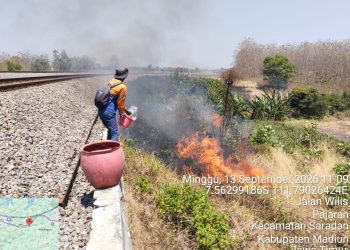 KAI Daop 7 Madiun Perketat Pengawasan Jalur Kereta Api Akibat Maraknya Pembakaran Lahan