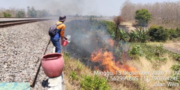 KAI Daop 7 Madiun Perketat Pengawasan Jalur Kereta Api Akibat Maraknya Pembakaran Lahan