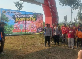 Polres Kediri Gelar Apel Kesiapsiagaan Bencana Karhutla di Lereng Gunung Kelud
