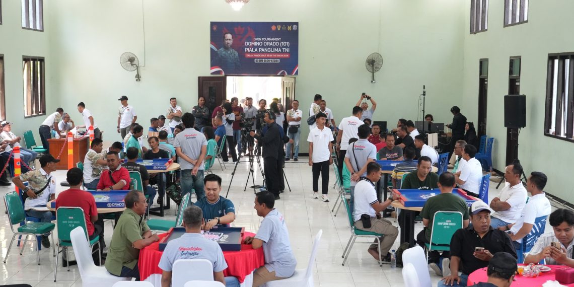 Kodim 0809/Kediri Gelar Open Turnamen Domino Piala Panglima TNI Peringati HUT ke-81