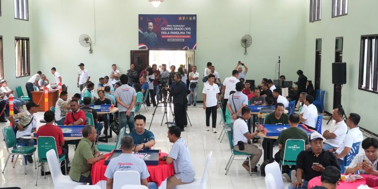 Kodim 0809/Kediri Gelar Open Turnamen Domino Piala Panglima TNI Peringati HUT ke-81