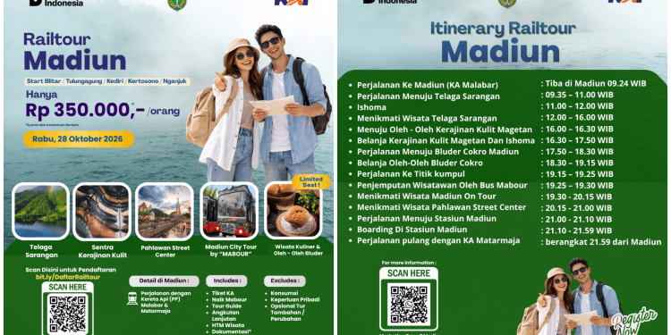 KAI Daop 7 Madiun Buka Program Wisata Open Trip Rail Tour Madiun Tarip Rp350 Ribu